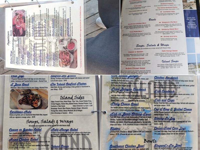 The Island Waterfront Bar and Grill Menu