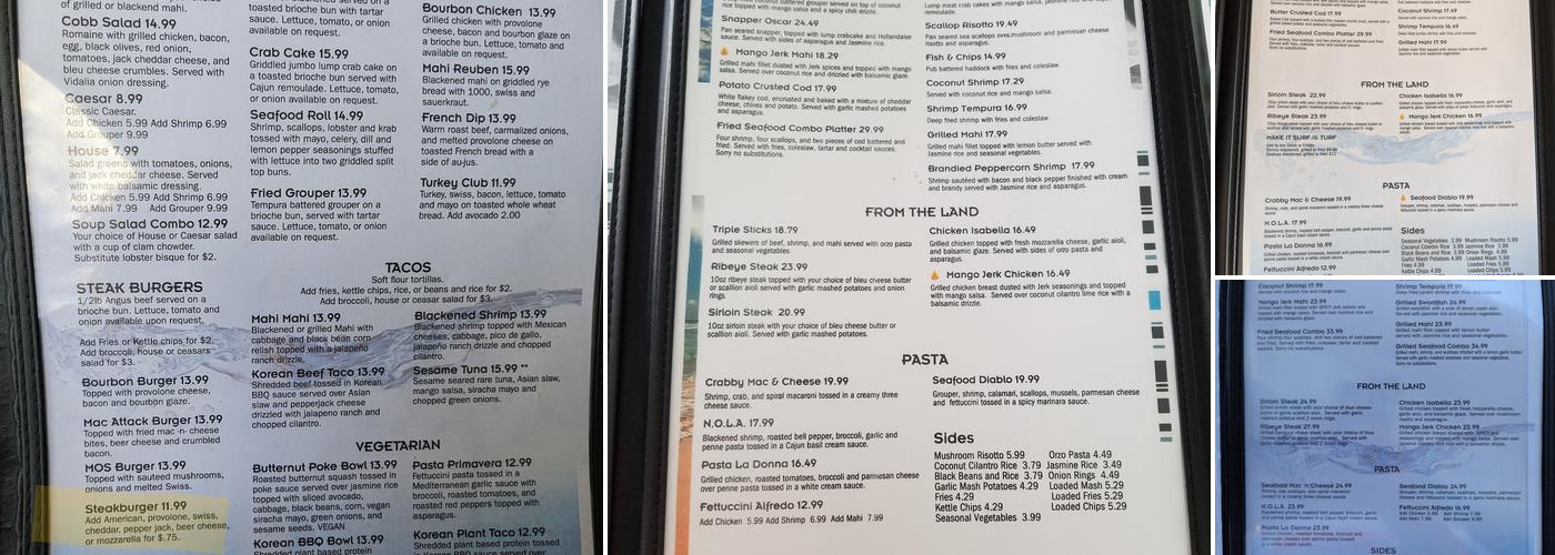 Fishlips Waterfront Bar & Grill Menu