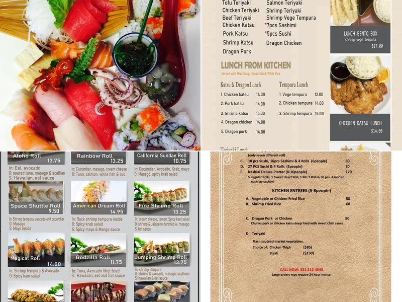 Irashiai 2 Menu
