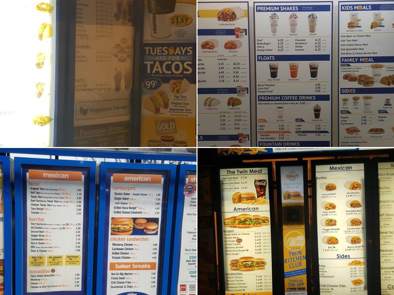 Baker's Drive-Thru Menu