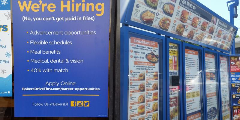 Baker's Drive-Thru Menu