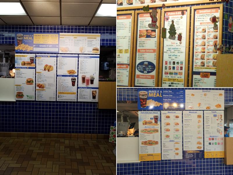 Baker's Drive-Thru Menu