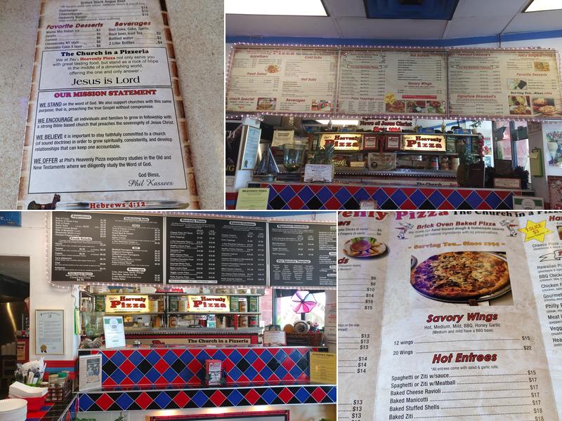 Phil's Heavenly Pizza Menu
