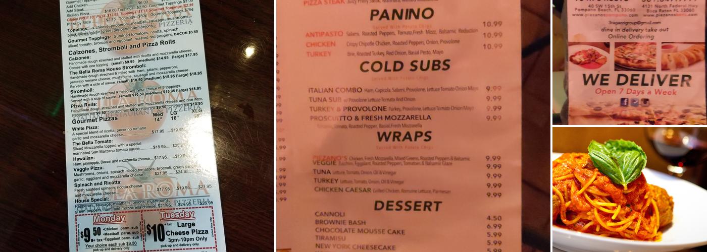 Piezanos Pizza & Pasta Menu