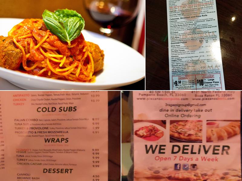 Piezanos Pizza & Pasta Menu