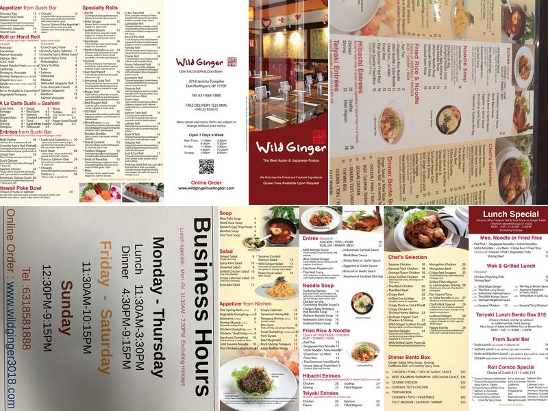 Wild Ginger Menu