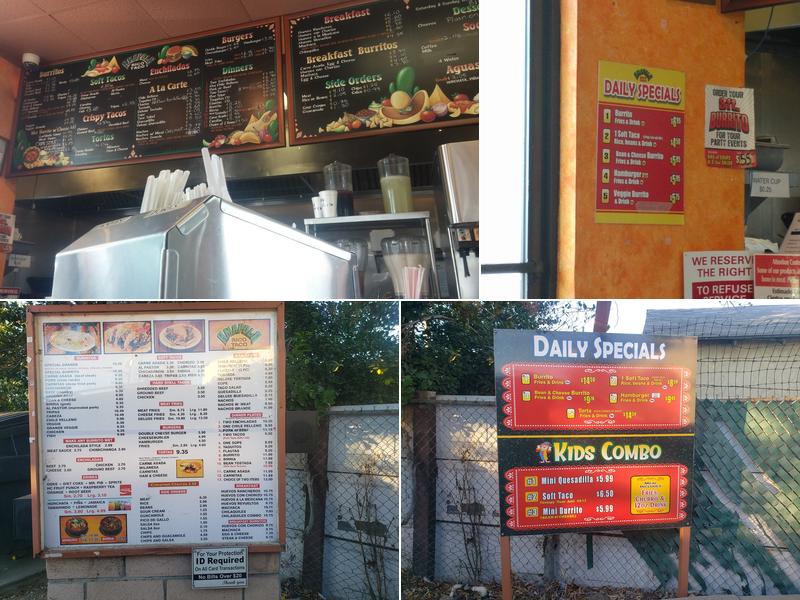 Amapola Rico Taco Menu