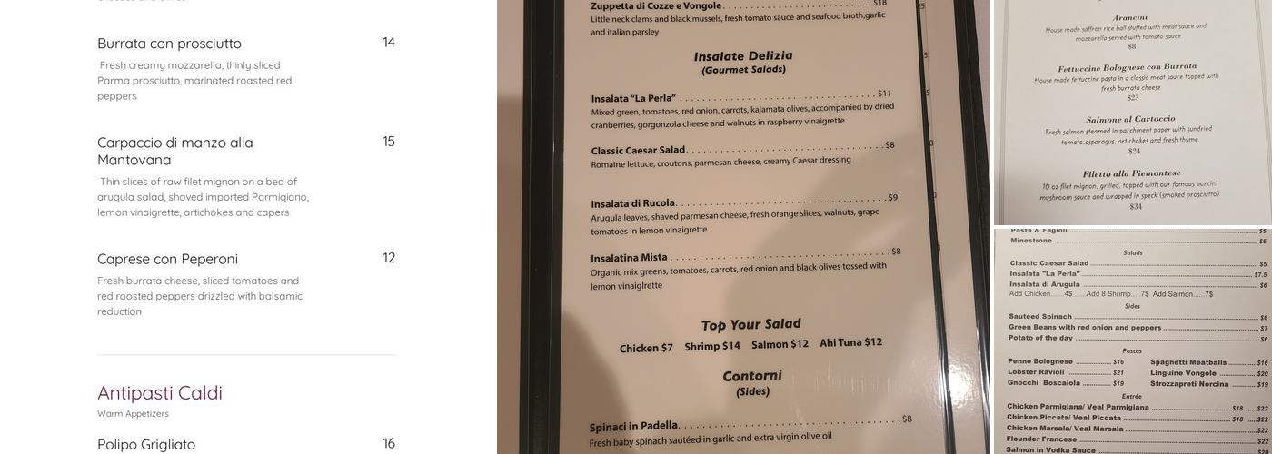 La Perla di Pompano Menu