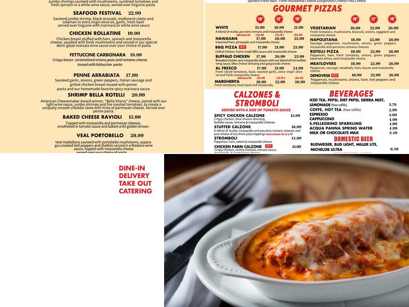 Rotelli Pizza & Pasta Menu