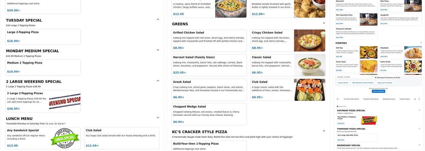 Old Shawnee Pizza-Shawnee Menu