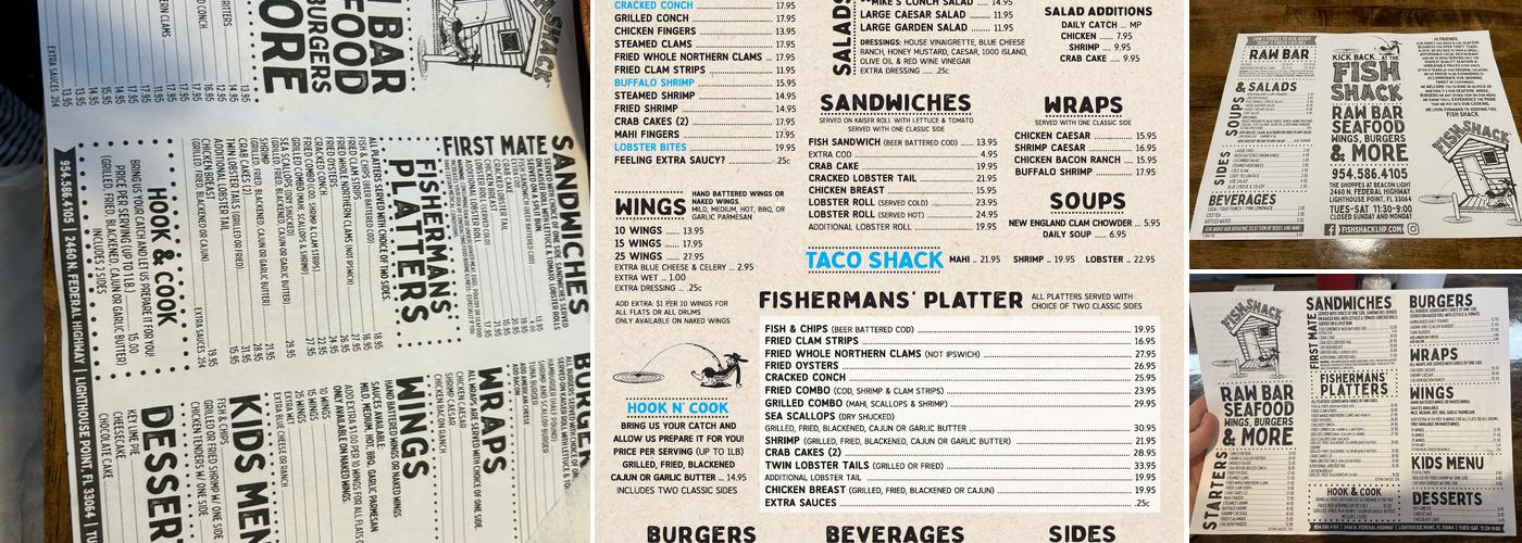 Fish Shack Menu