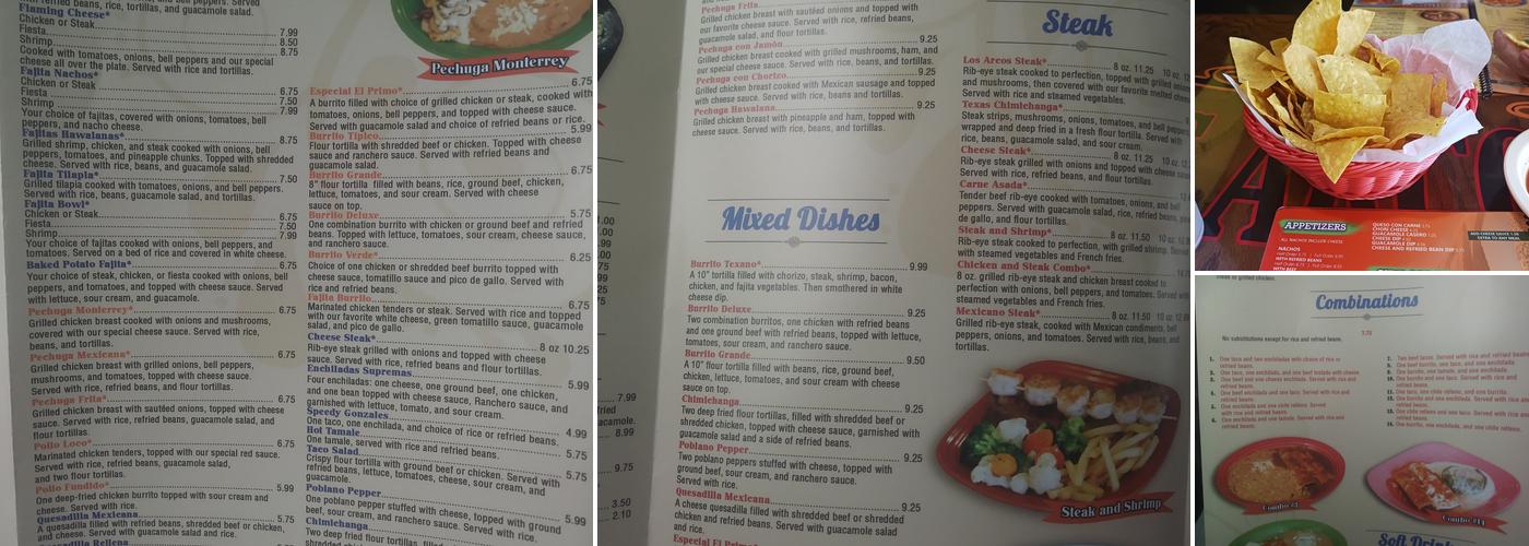 Los Arcos Menu