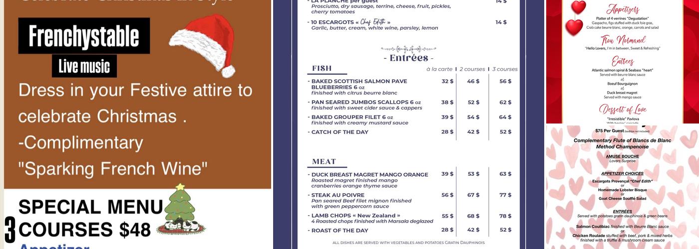Frenchy's Table Menu
