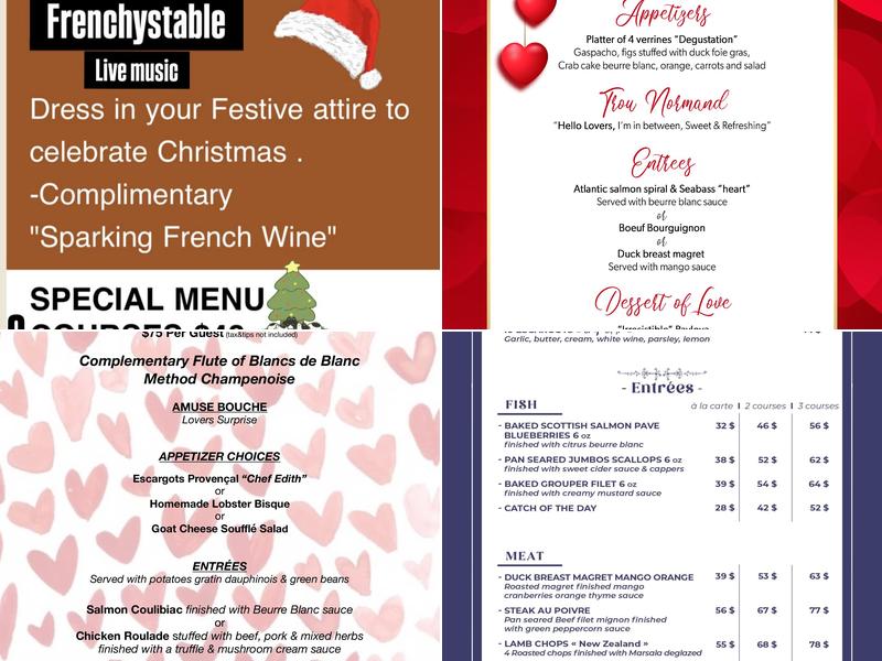 Frenchy's Table Menu