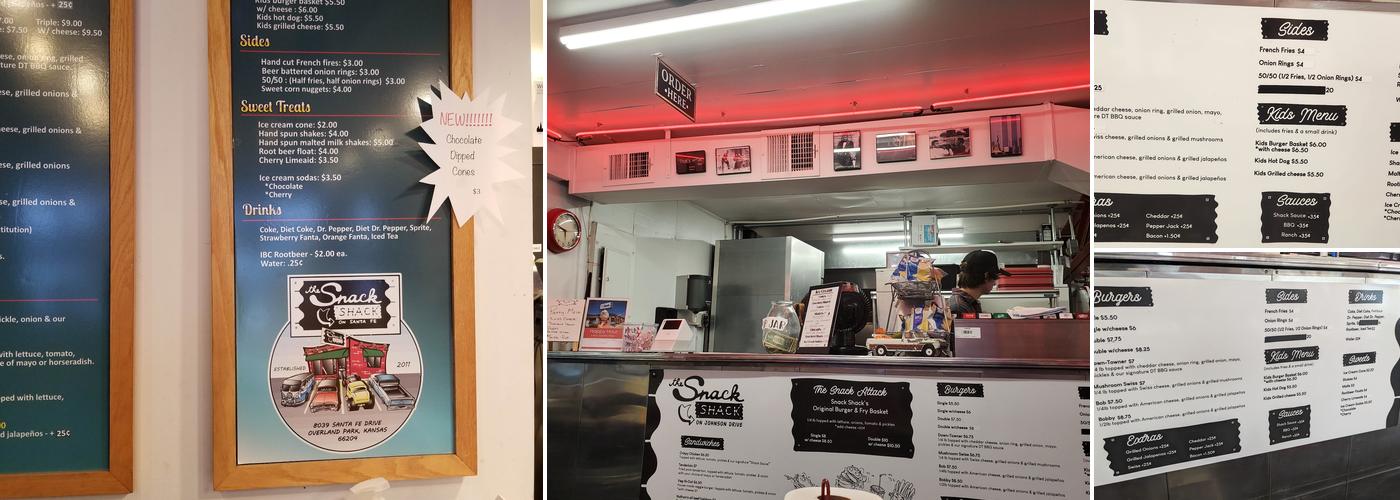 The Snack Shack on Johnson Drive Menu