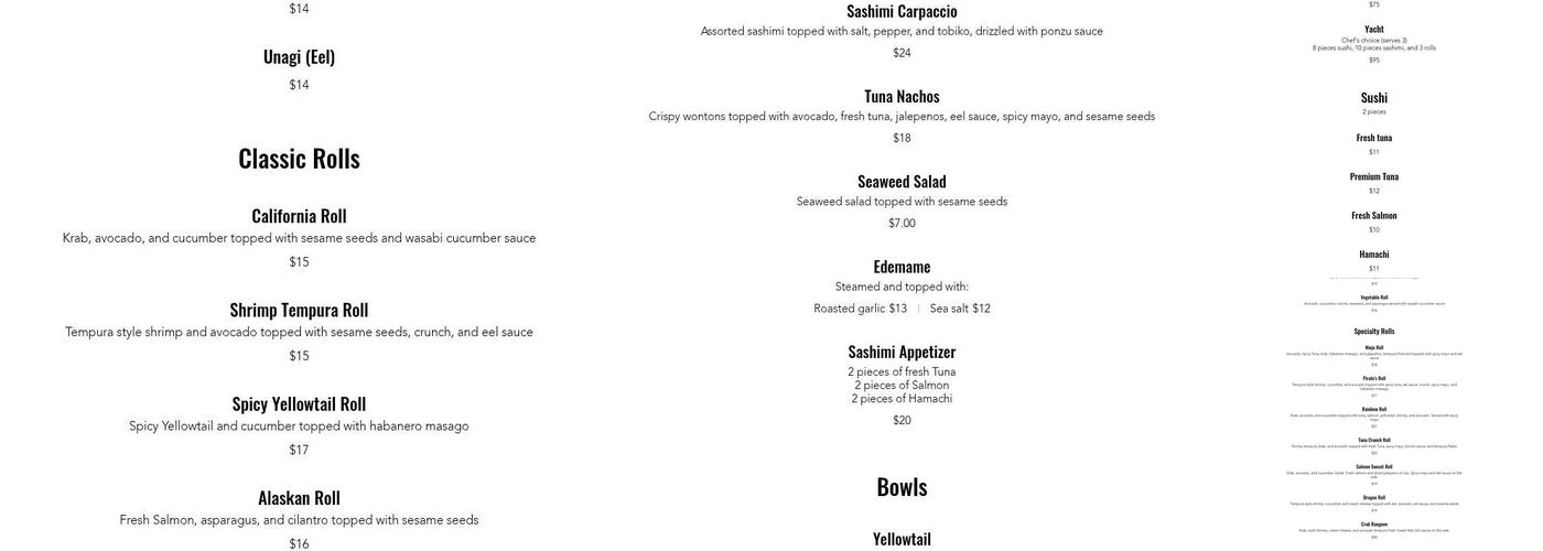 Two Georges Waterfront Grille Menu