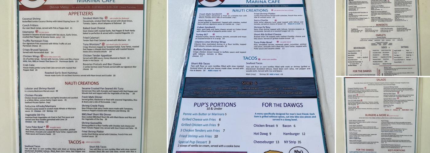 The Nauti Dawg Marina Cafe Menu