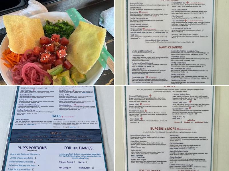 The Nauti Dawg Marina Cafe Menu