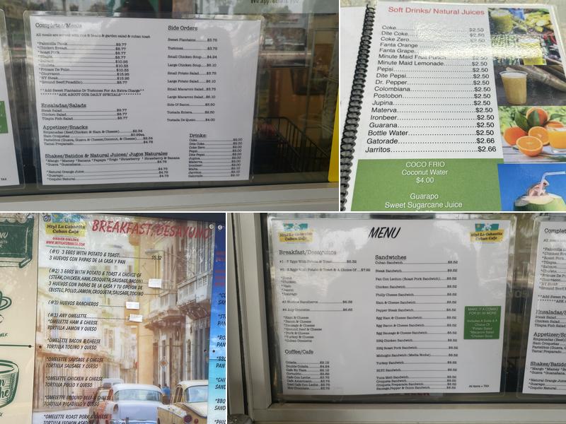 Miyi La Cubanita Cuban Cafe Menu