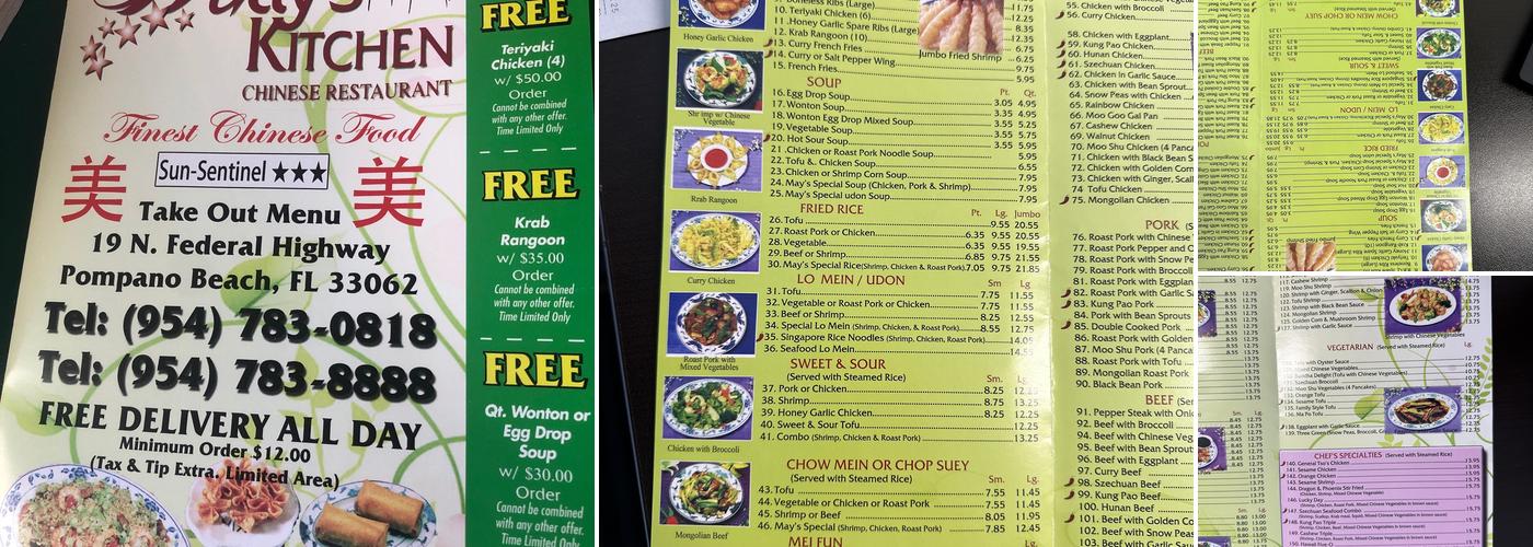 May's Kitchen Menu