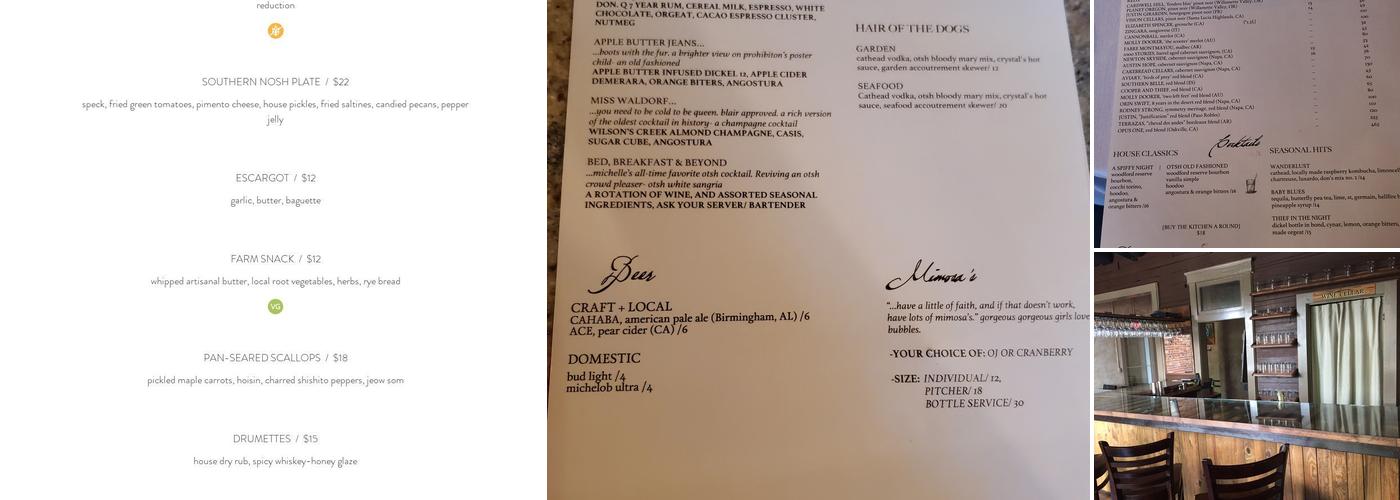 Old Town Stock House Menu