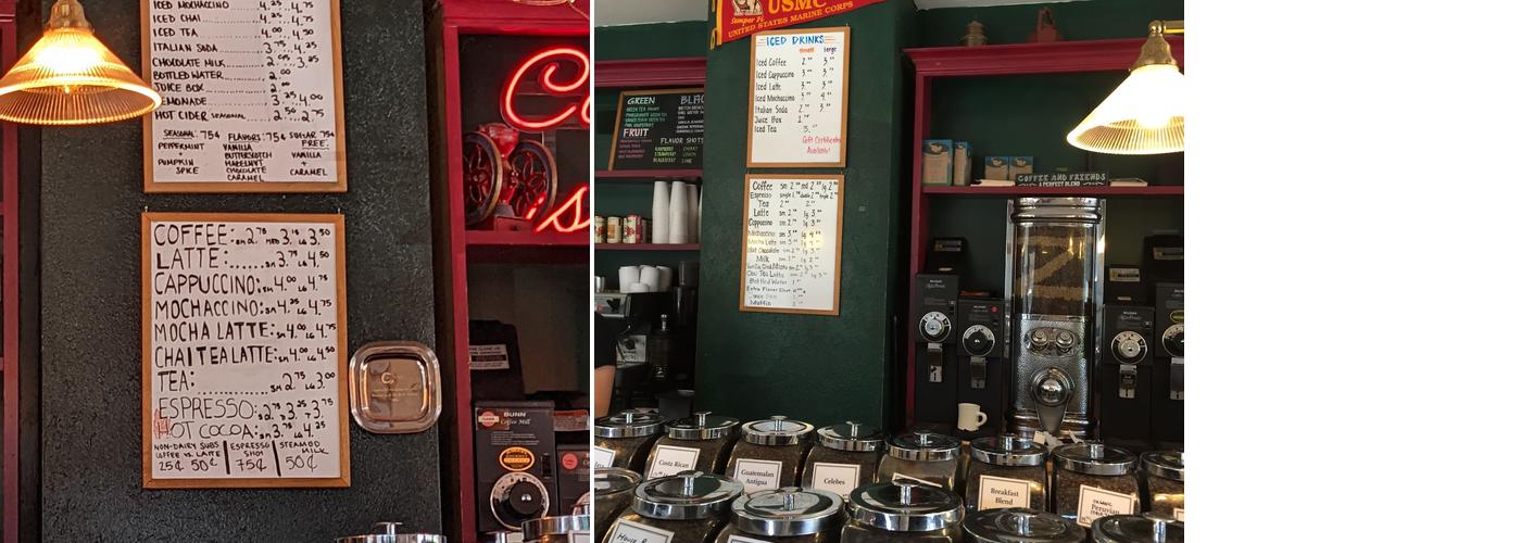 Zumbach's Gourmet Coffee Menu