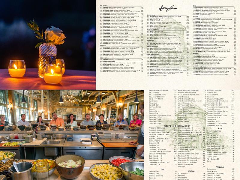 SpringHouse Menu