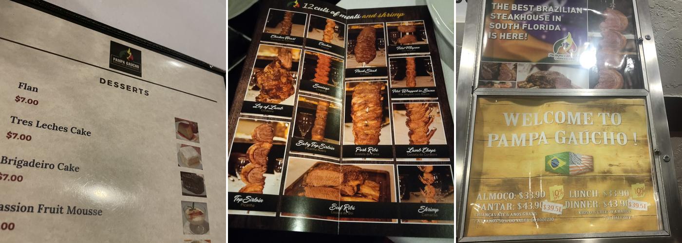 Pampa Gaucho Steakhouse Menu