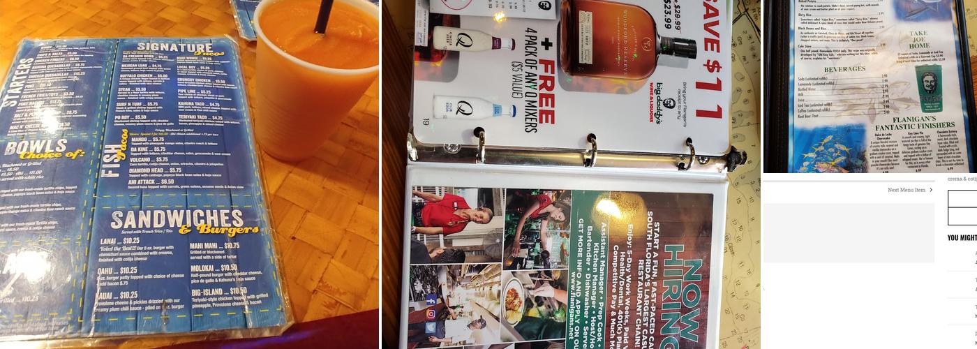 Kahuna Bar & Grill Menu