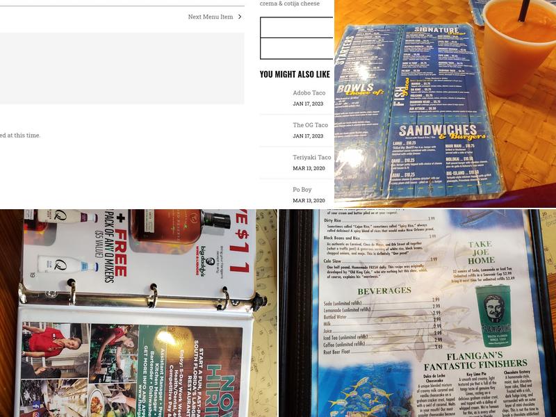 Kahuna Bar & Grill Menu