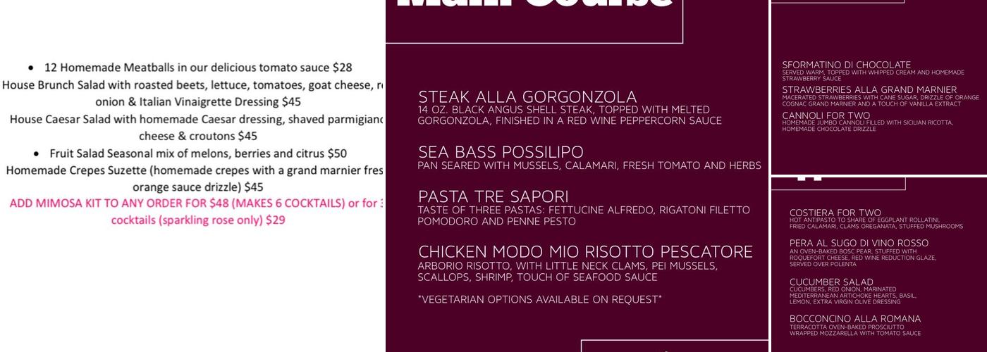 Positano's Restaurant Menu