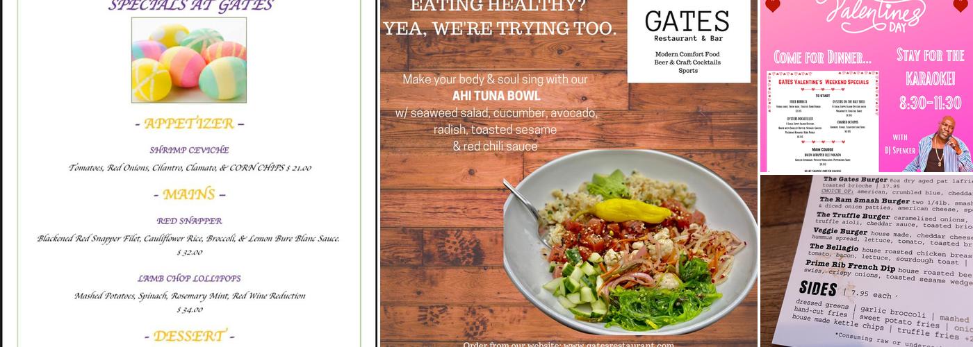 Gates Restaurant + Bar Menu