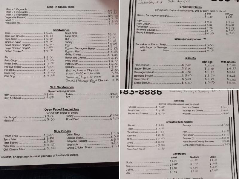 Jeff & Von's Place Menu