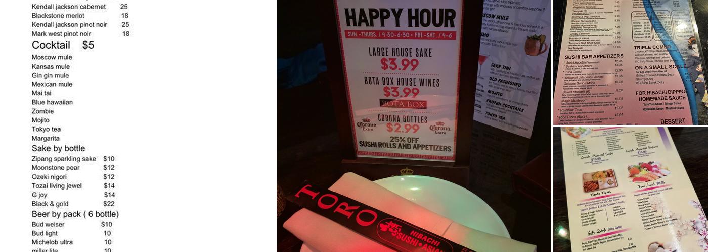 Toro Hibachi Sushi & Asian Menu