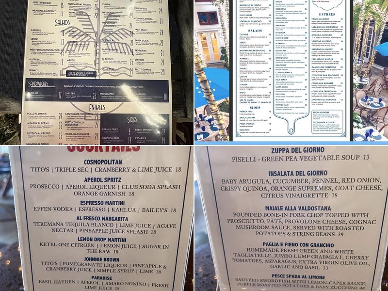 Pizza Al Fresco Menu