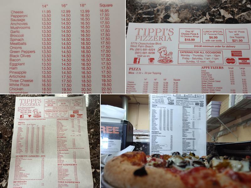 Tippi's Pizza Menu