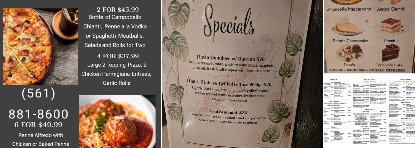 Venezia Pizza and Restaurant Menu