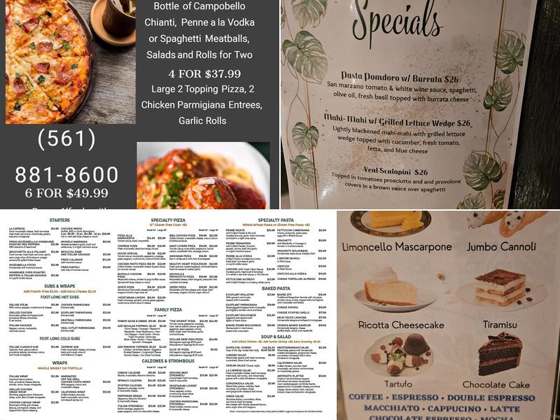 Venezia Pizza and Restaurant Menu