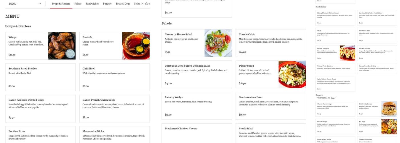 Grease Burger Beer and Whiskey Bar Menu