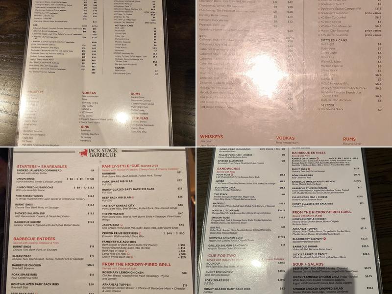 Jack Stack Barbecue - Plaza Menu