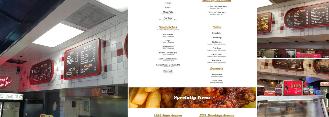 Gates Bar-B-Q Menu