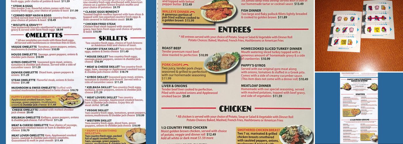 Pappy's Cafe & Tavern Menu