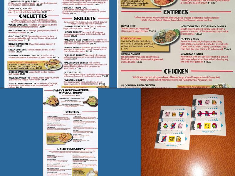 Pappy's Cafe & Tavern Menu