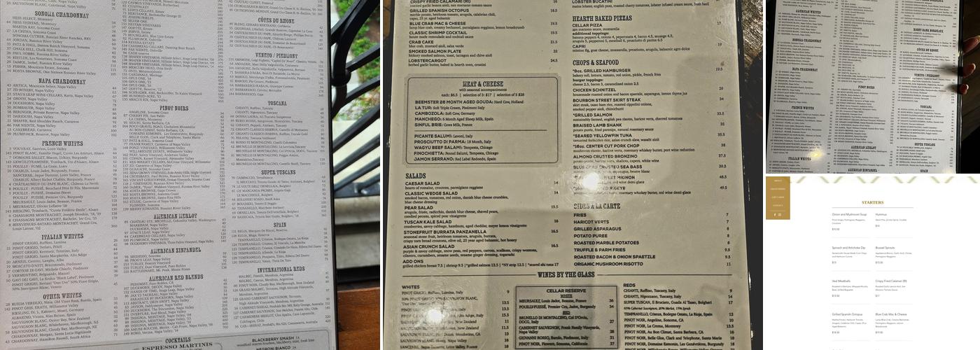 City Cellar Wine Bar & Grill Menu