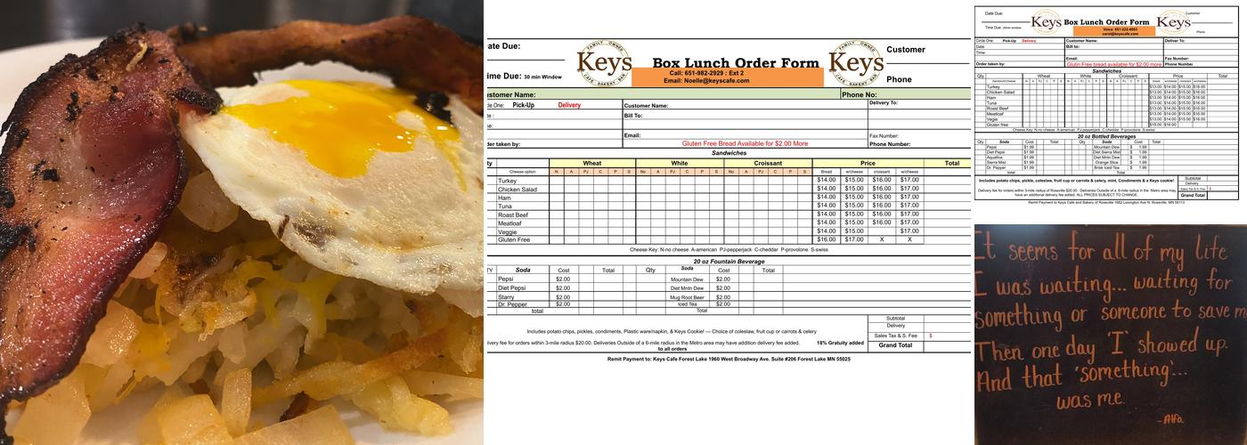 Key's Cafe Menu