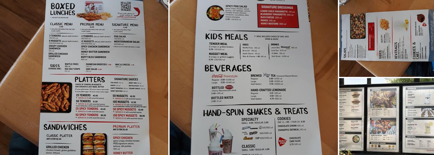 PDQ Chicken Menu