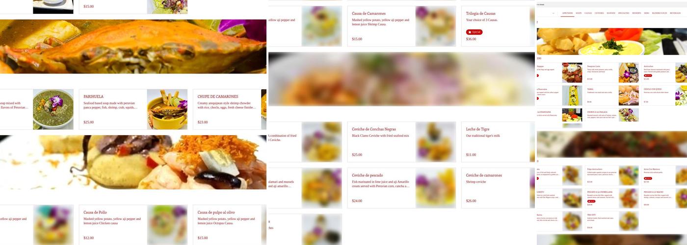 INTI Peruvian Cuisine Menu