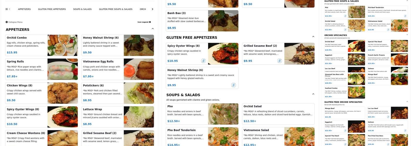 Orchid Restaurant Menu