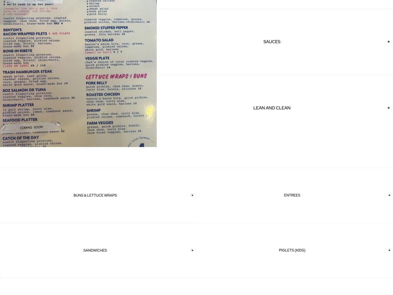 Neon Pig Tupelo Menu