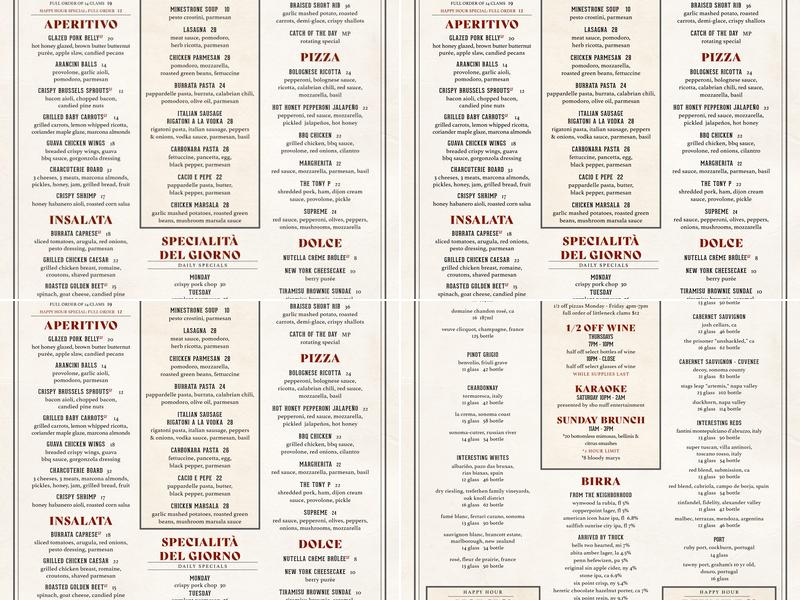 Hullabaloo Menu